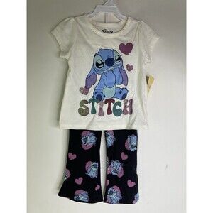 Disney Lilo and Stitch 2 Piece Pants Top T-Shirt Matching Outfit Set Girls 2T